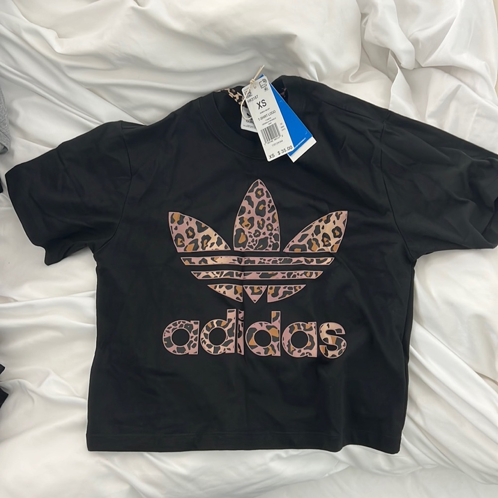 Adidas crop top tee, new with tags